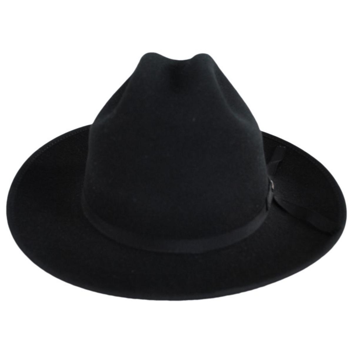 Scala | Zamora Wool Felt Cattleman Western Hat | 130408 | front | BLACK