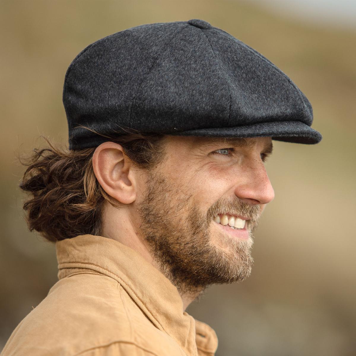Jaxon Hats | Harlem Wool Blend Newsboy Cap | 167791 | lsmone | CHARCOAL