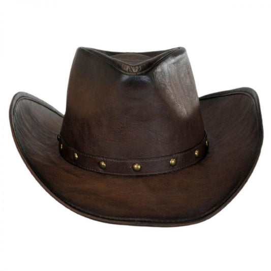 Kenny K | Faux Leather Western Hat | 401402 | front | BROWN