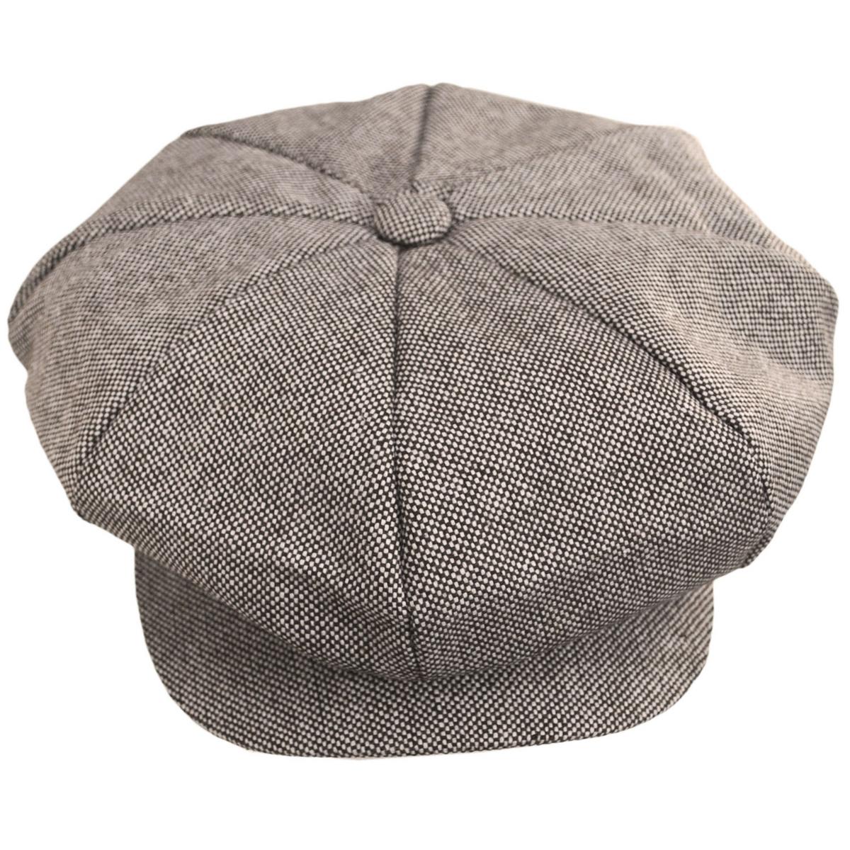 Jaxon Hats | Wholesale Marl Tweed Wool Blend Big Apple Cap B2B Pre-Pack | B2B167725 | front | BROWN
