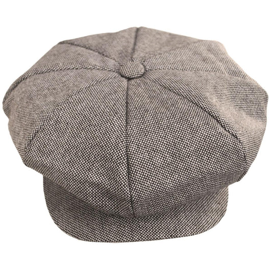 Jaxon Hats | Wholesale Marl Tweed Wool Blend Big Apple Cap B2B Pre-Pack | B2B167725 | front | BROWN