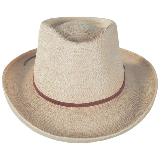 SunBody Hats | Outlaw Guatemalan Fine Palm Leaf Straw Hat | 128212 | front | NATURAL