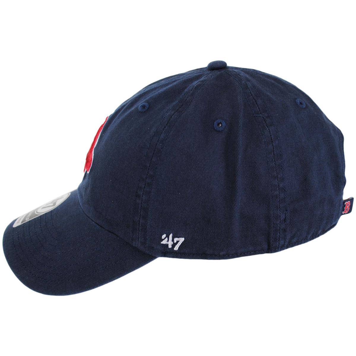 47 Brand | Boston Red Sox MLB Cooperstown Clean Up Strapback Baseball Cap Dad Hat | 203160 | profile | NAVY BLUE