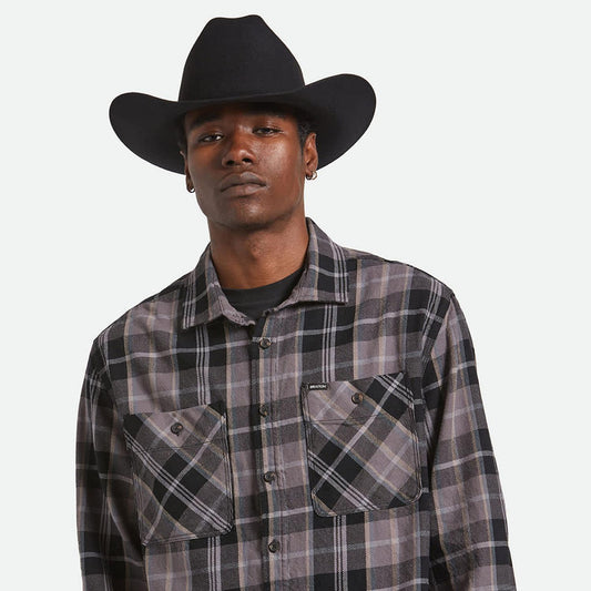 BRIXTON HATS | Laredo Weather Guard Wool Felt Cowboy Hat - Black & Limestone | 135671 | lsmone | BLACK/BLACK