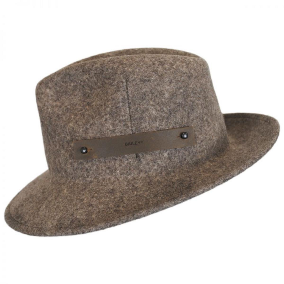 Bailey 1922 | Boley Wool LiteFelt Roll Up Fedora Hat | 130326 | profile | DARK BROWN