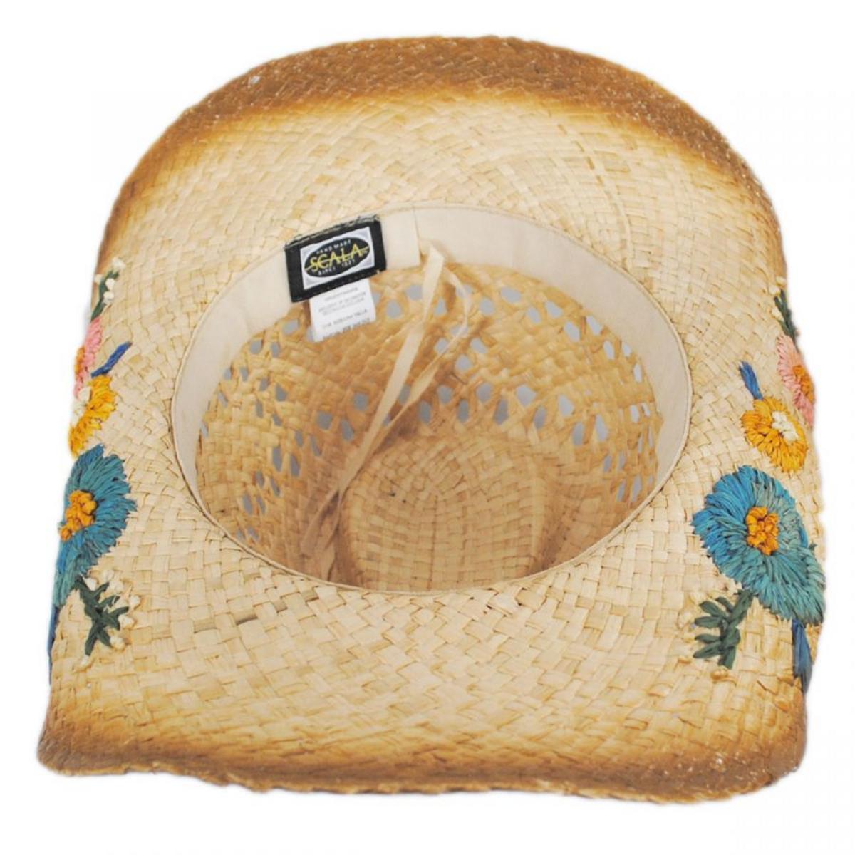 Scala | San Minato Raffia Straw Western Hat | 101341 | under | TEA