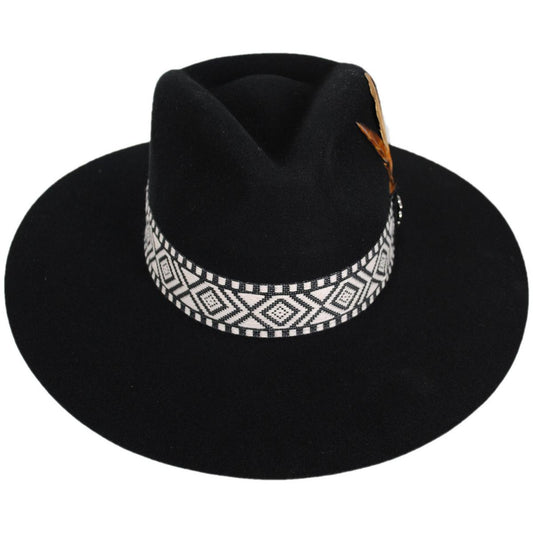 Renegade | Palta Wool Felt Rancher Fedora Hat | 130111 | front | BLACK