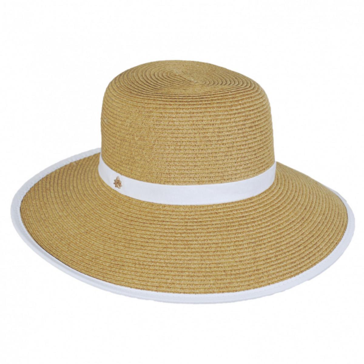 Cappelli | Toyo Straw Braid Facesaver Hat | 101201 | lead | NATURAL/WHITE