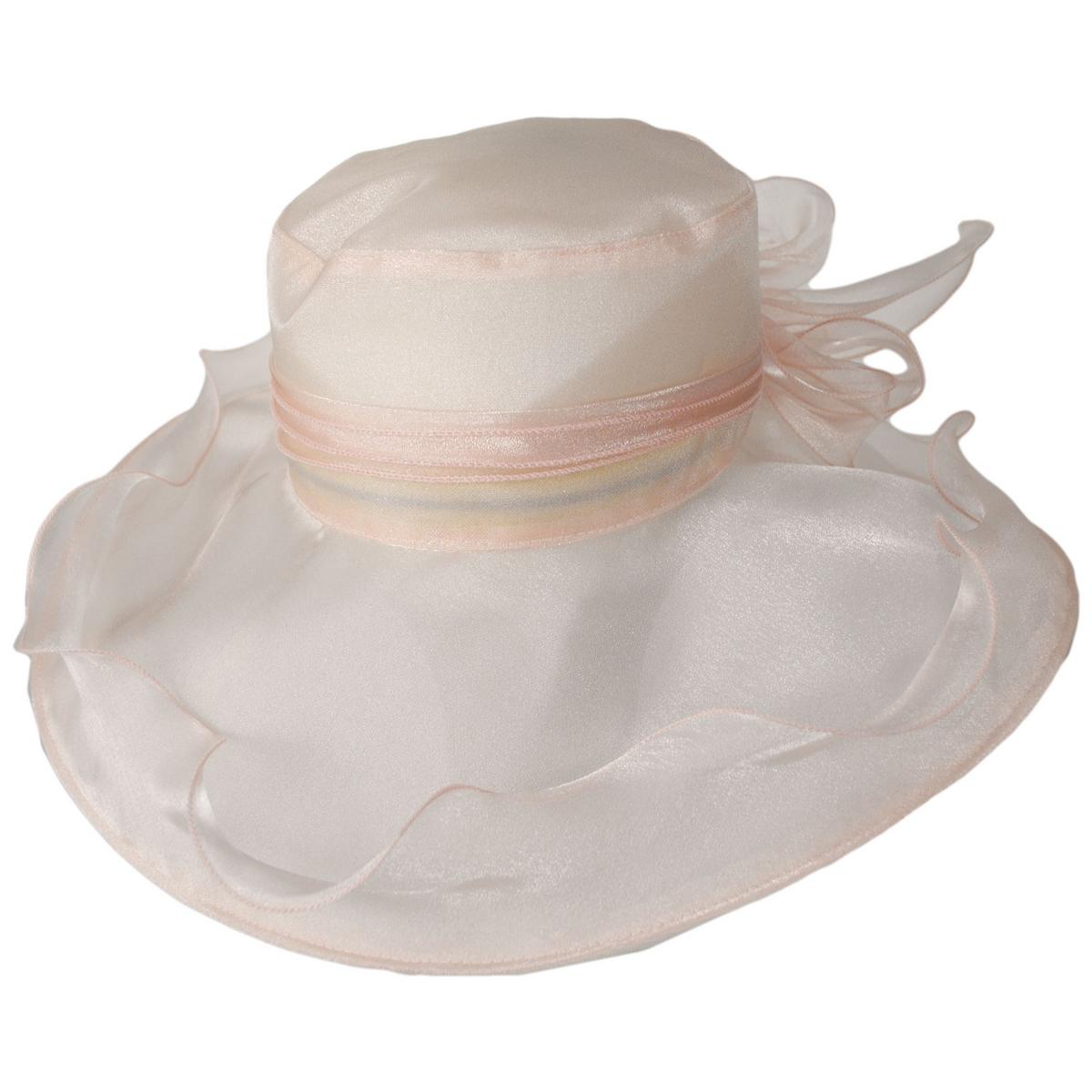 San Diego Hat Company | Organza Pearl Boater Dress Hat | 121052 | lead | LIGHT PALE PINK