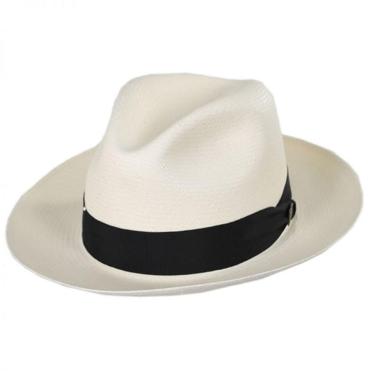 Dobbs | Center Pinch Shantung Straw Fedora Hat | 126984 | lead | NATURAL