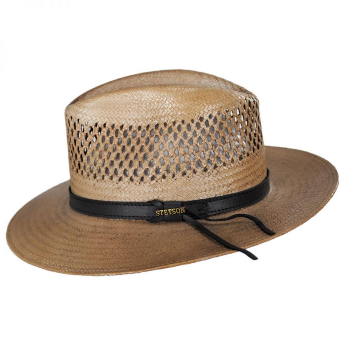 Stetson | Peak View Shantung Straw Safari Fedora Hat | 126957 | profile | COPPER