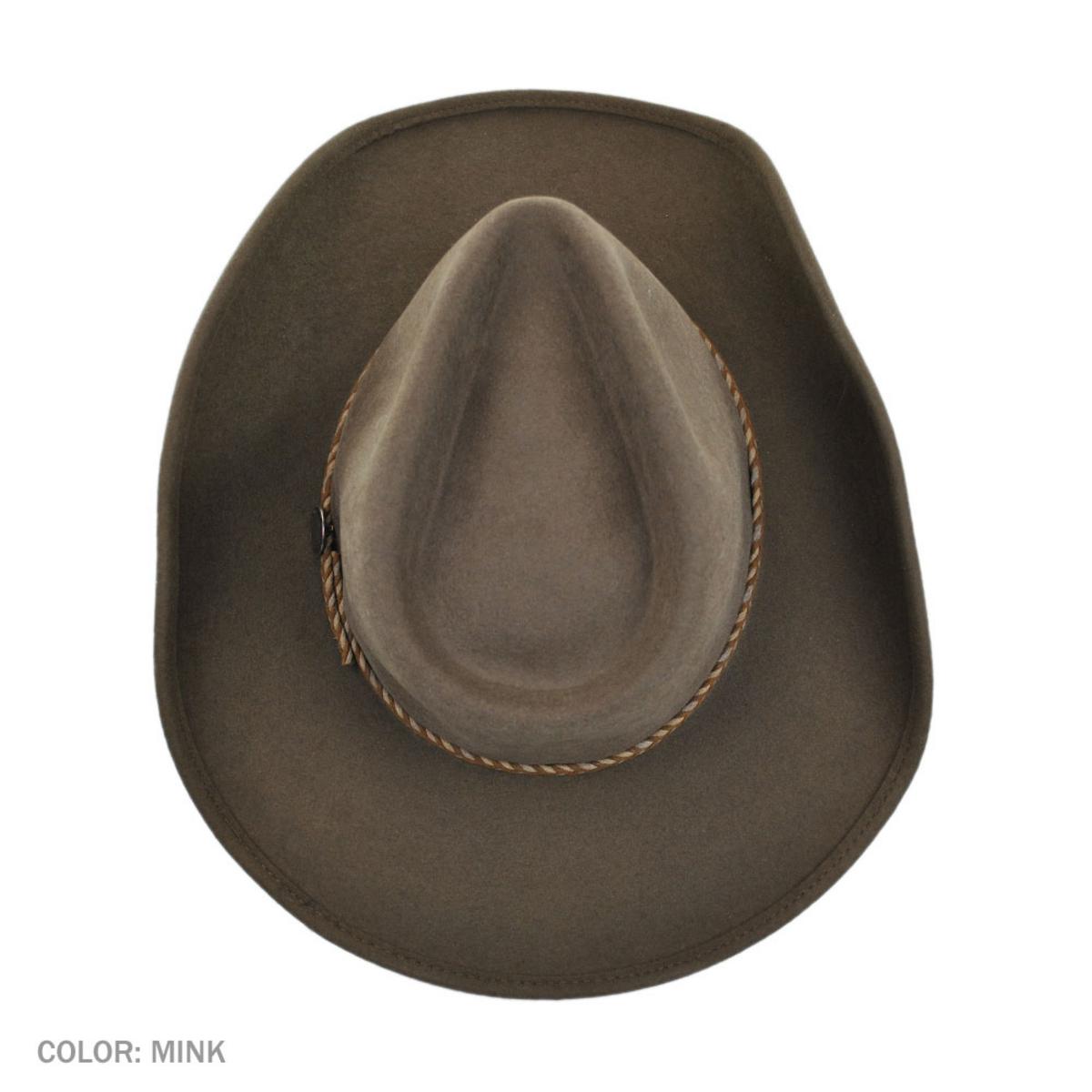 Stetson | Rawhide Buffalo Fur Felt Western Hat | 130626 | top | MINK