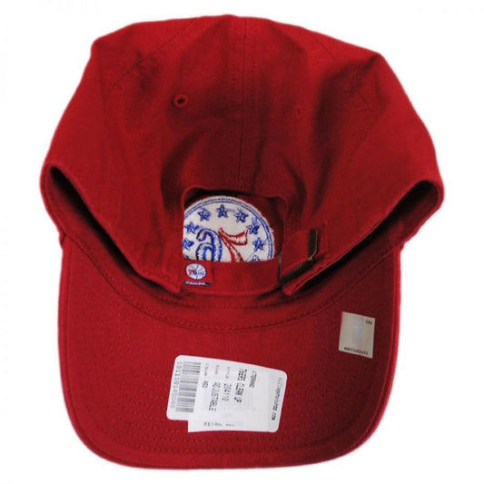47 Brand | Philadelphia 76ers NBA Clean Up Strapback Baseball Cap Dad Hat | 204110 | front | RED