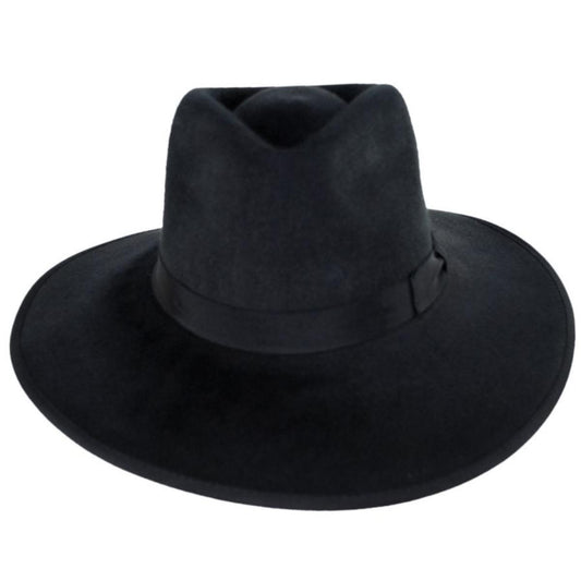 BRIXTON HATS | Jo Wool Felt Rancher Fedora Hat | 123929 | front | BLACK