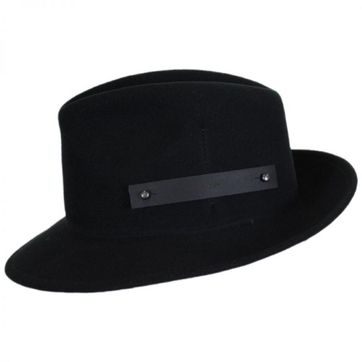 Bailey 1922 | Boley Wool LiteFelt Roll Up Fedora Hat | 130326 | profile | BLACK