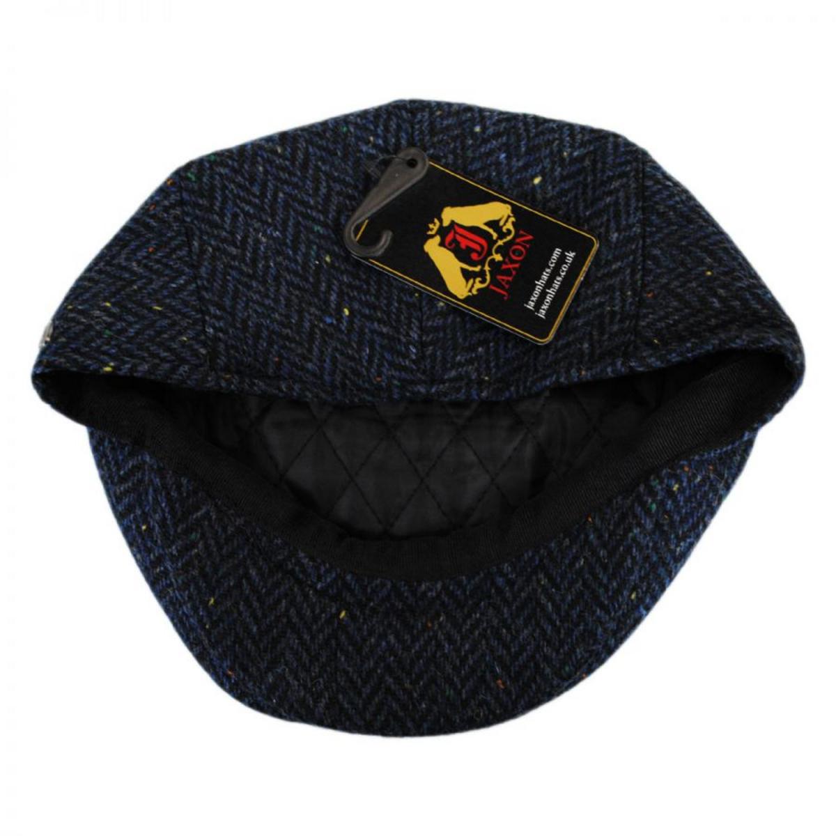 Jaxon Hats | Cambridge Herringbone Wool Ivy Cap | 167766 | under | NAVY BLUE