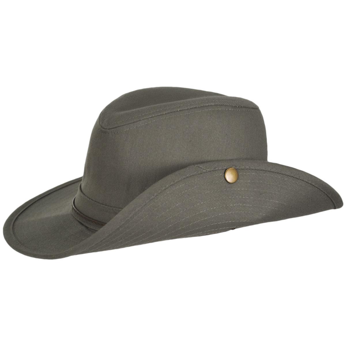 Dorfman Pacific | Chin Cord Cotton Aussie Hat | 400253 | detailone | OLIVE