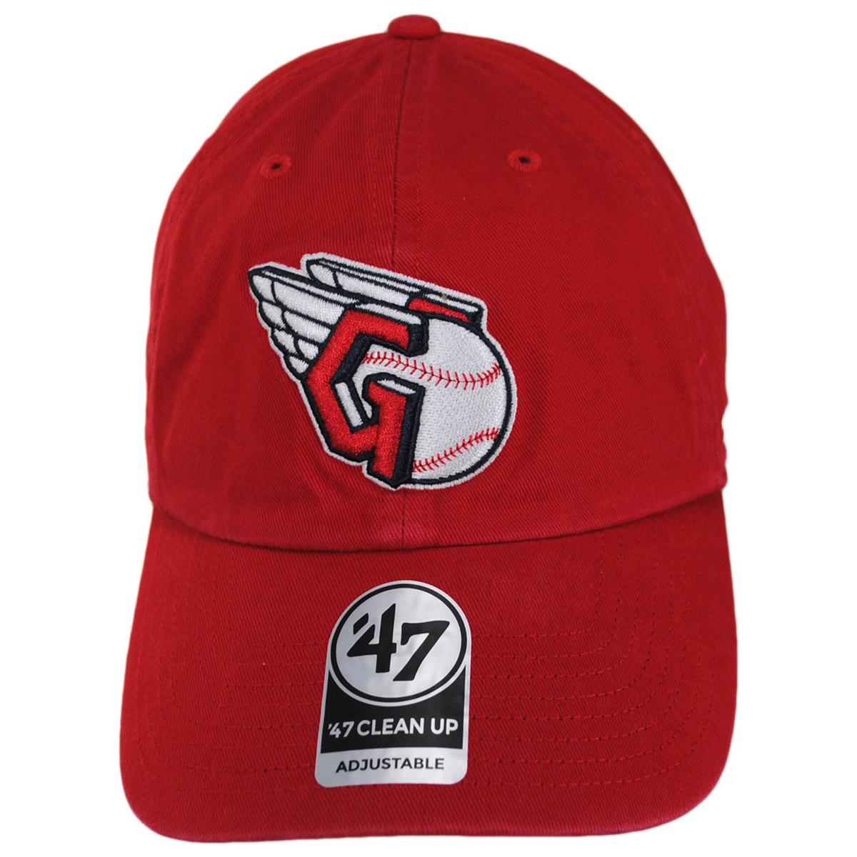 47 Brand | Cleveland Guardians MLB Clean Up Strapback Baseball Cap Dad Hat | 203401 | front | RED