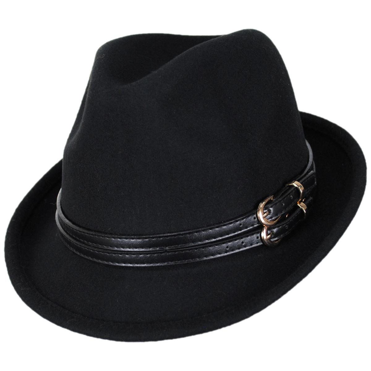 San Diego Hat Company | Indie Wool Felt Fedora Hat | 108942 | lead | BLACK