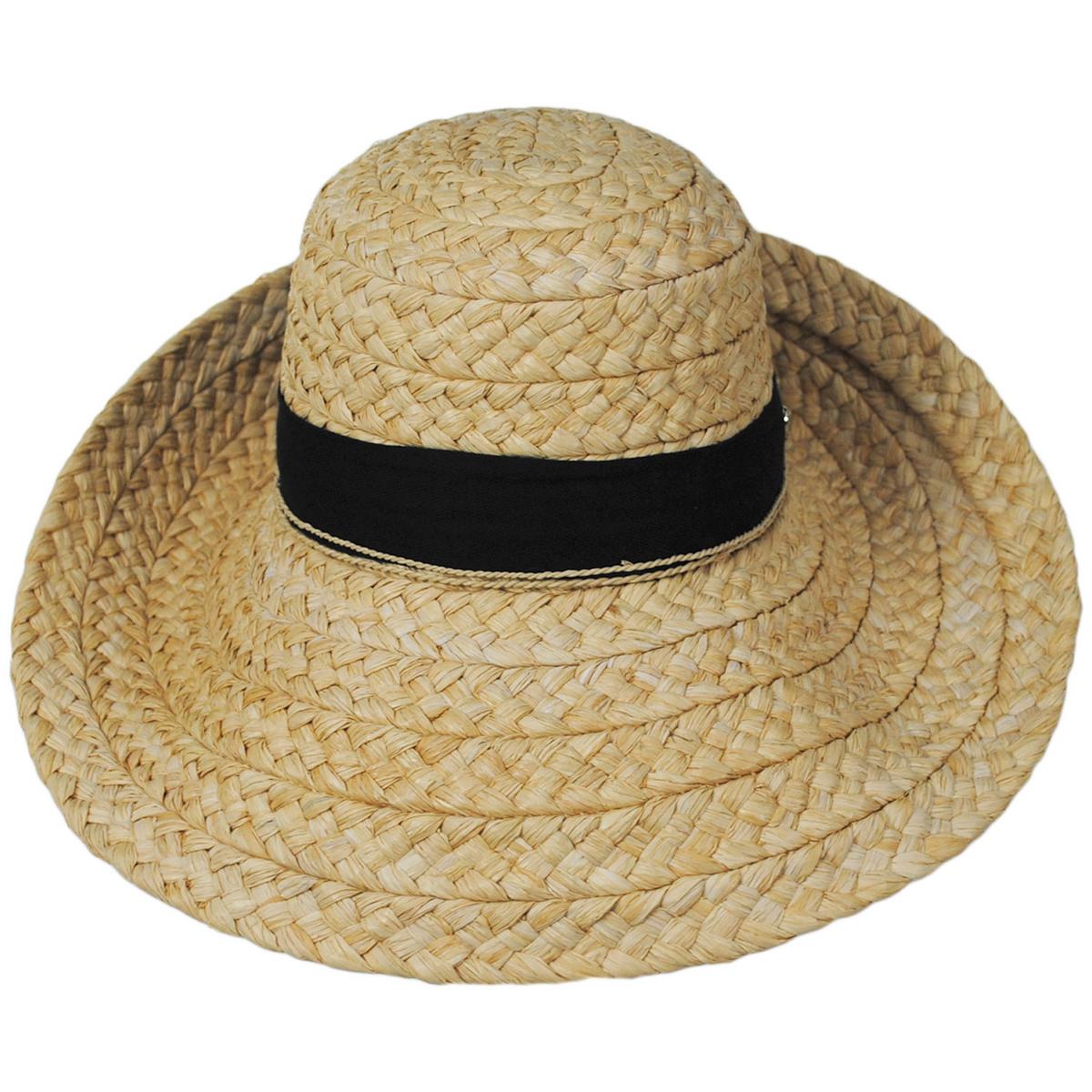 Helen Kaminski | Classic 5 Raffia Wide Braid Sun Hat | 120802 | front | NATURAL/BLACK