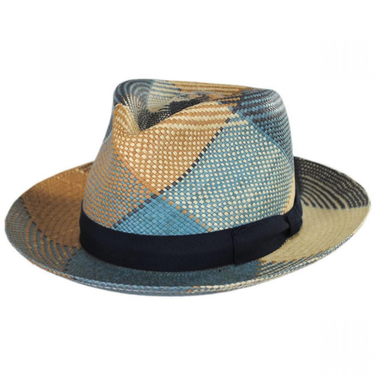Bailey 1922 | Giger Panama Straw Fedora Hat | 127805 | lead | BREEZY PLAID