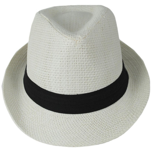 Panama Jack | Chinook Toyo Straw Fedora Hat | 126396 | front | IVORY