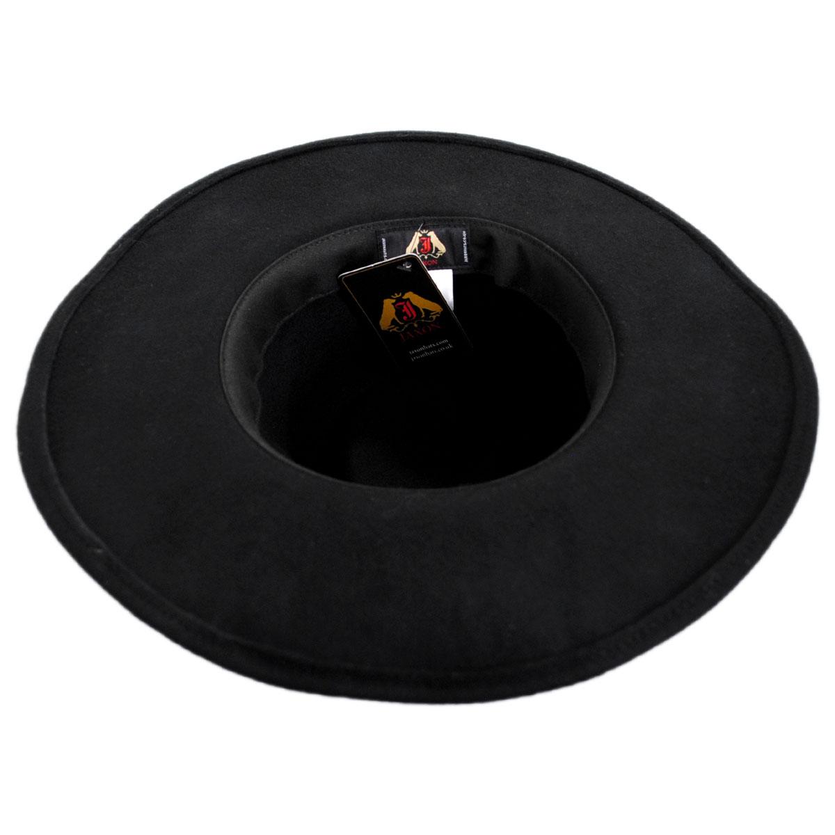 Jaxon Hats | Wholesale Colorado Ultra Wide Brim Wool Felt Fedora Hat B2B Pre-Pack | B2B135200 | under | BLACK