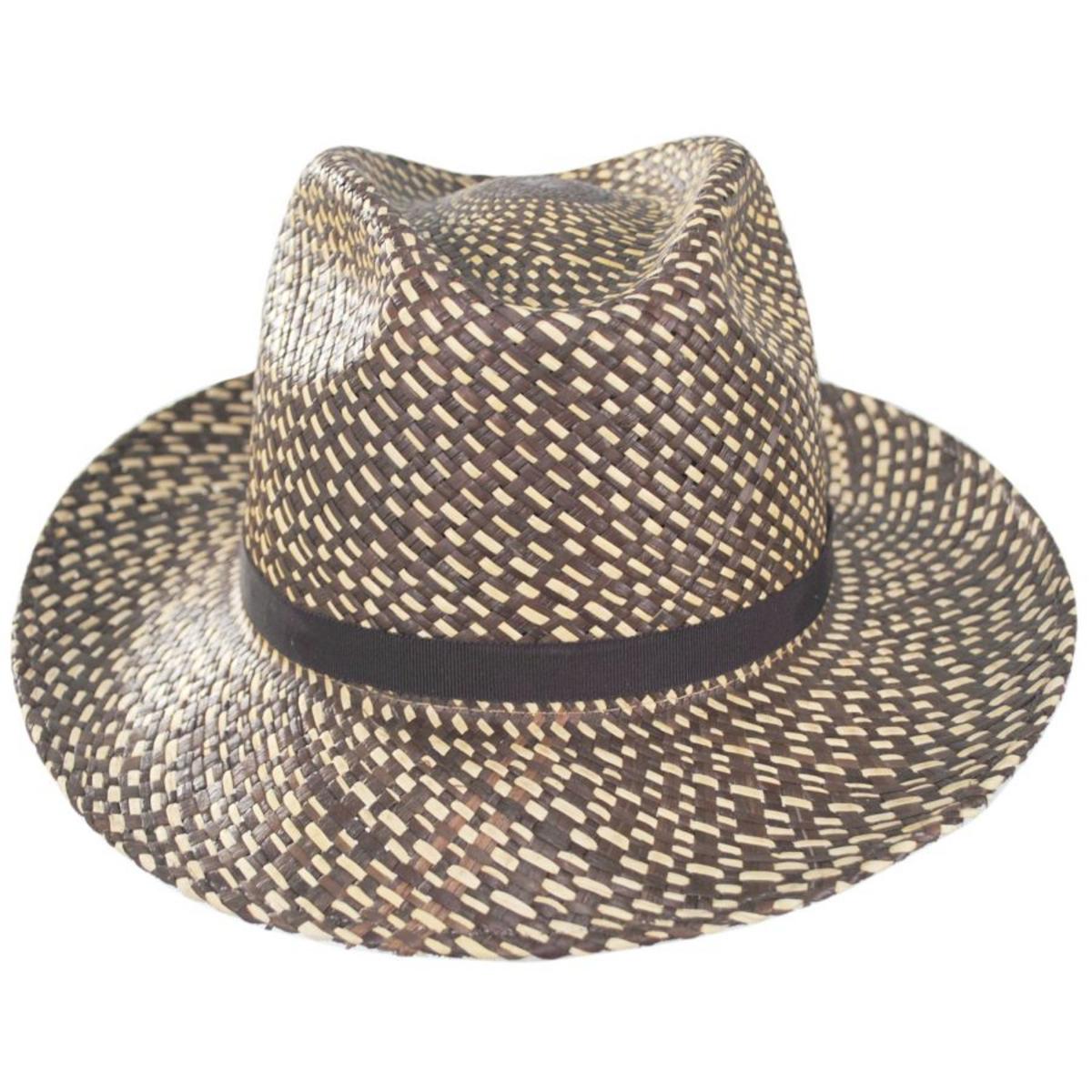 Bailey 1922 | Phineas Two Tone Panama Straw Fedora Hat | 127733 | front | OAK/NATURAL