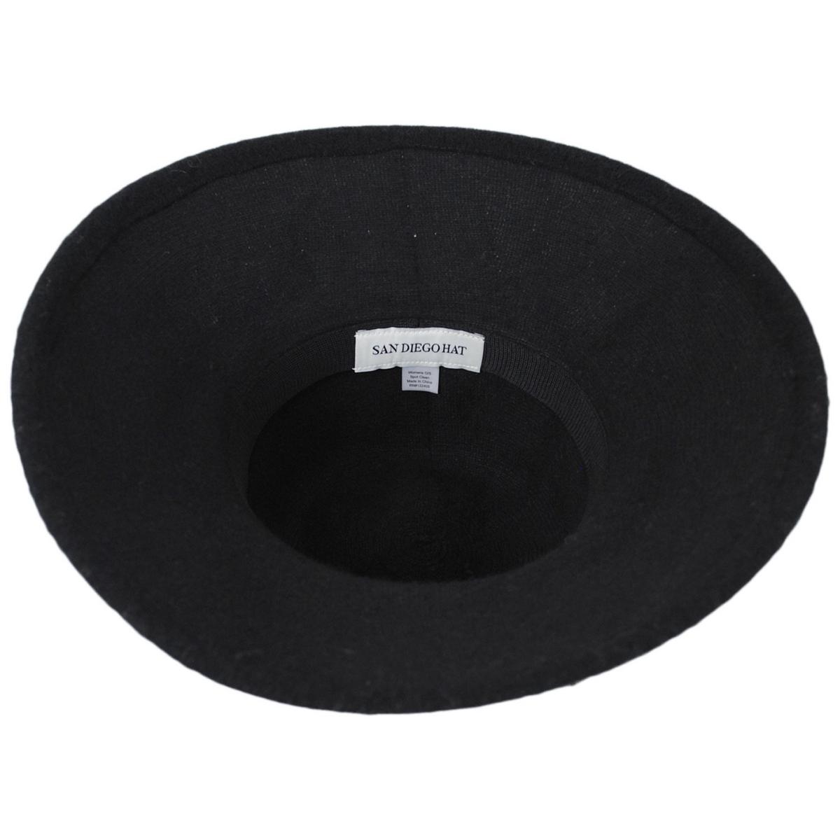 San Diego Hat Company | Park Lane Wool Knit Lampshade Hat | 108647 | under | BLACK