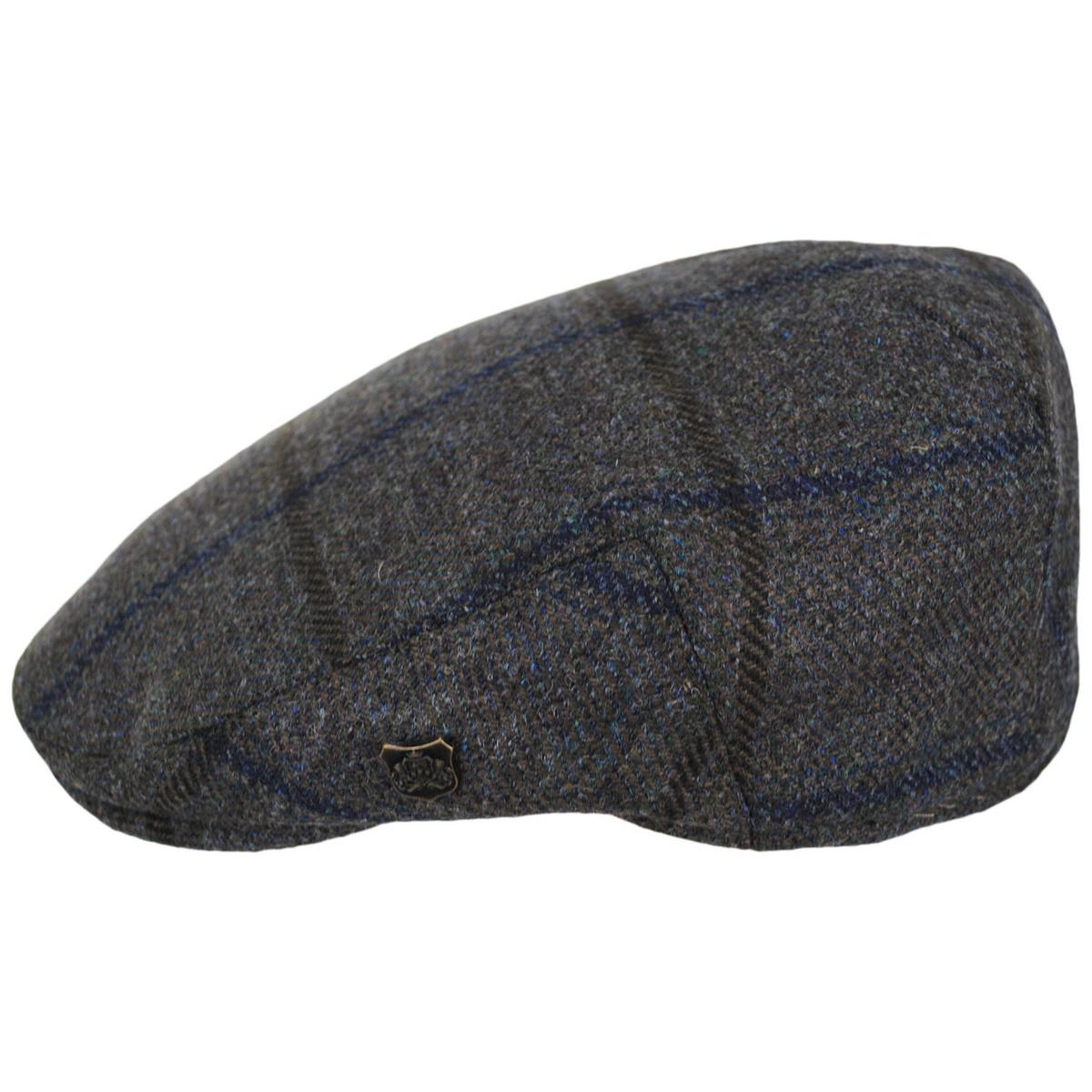 Failsworth | Gamekeeper Lovat Tweed Windowpane Plaid Ivy Cap | 177936 | profile | GRAY