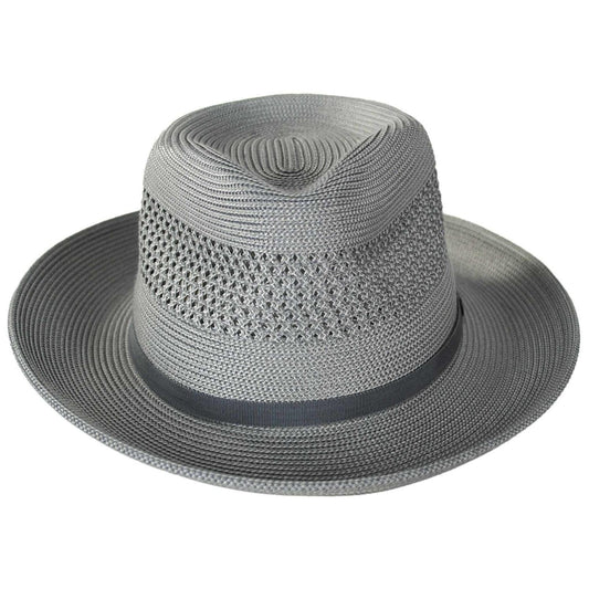 Bailey 1922 | Gratz PP Braid Straw Fedora - Grey | 127930G | front | GREY