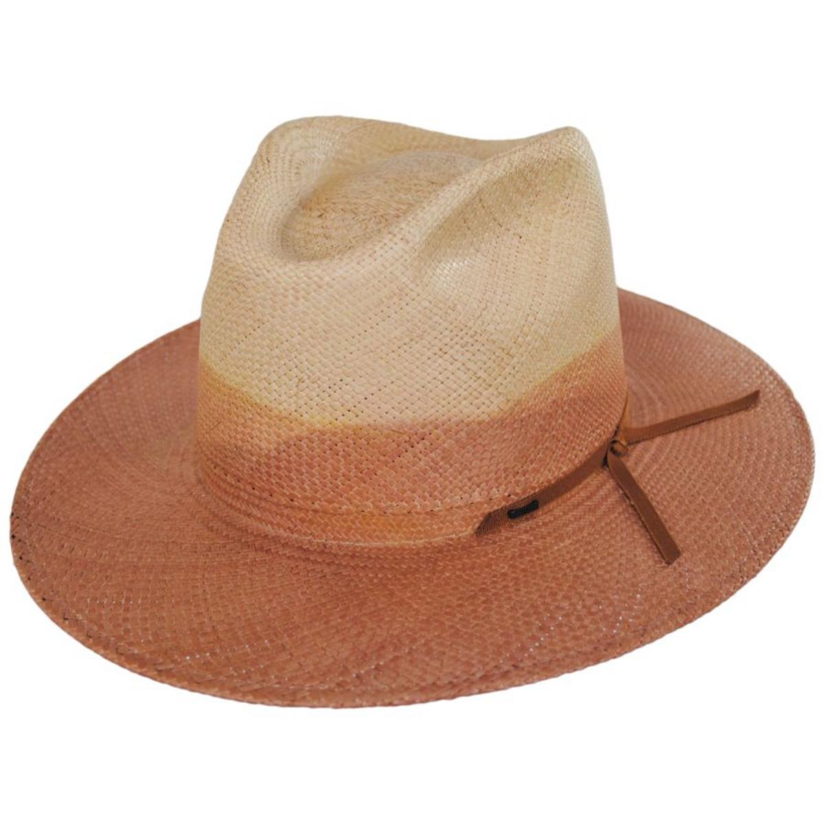Bailey 1922 | Rask Gradient Panama Straw Fedora Hat | 127760 | lead | SUNSET
