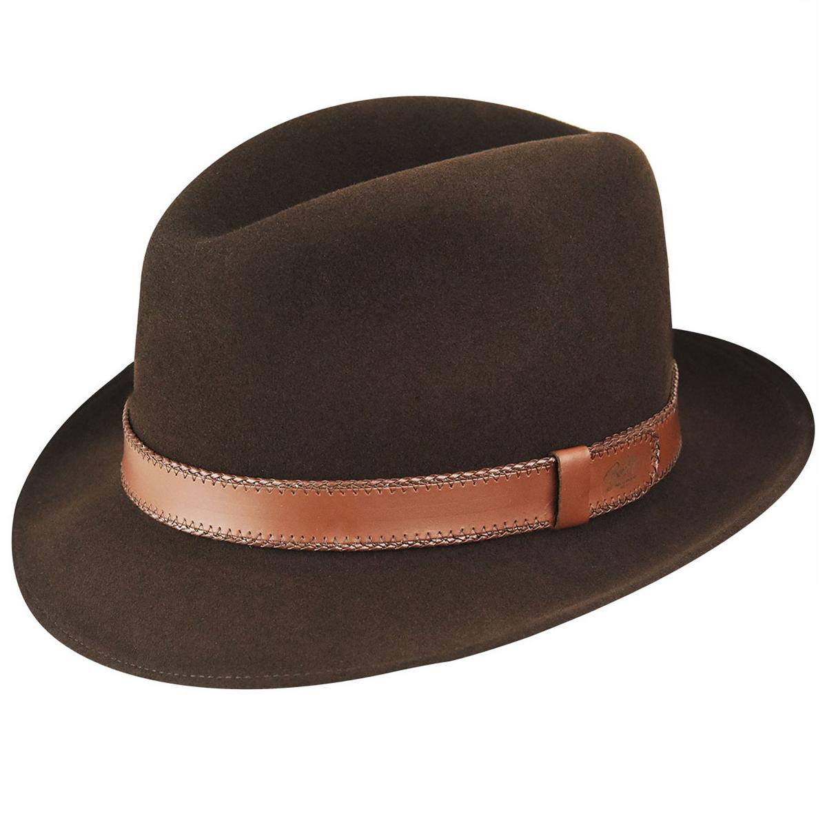 Bailey 1922 | Perry Lanolux Wool Felt Fedora Hat | 130057 | lead | WALNUT