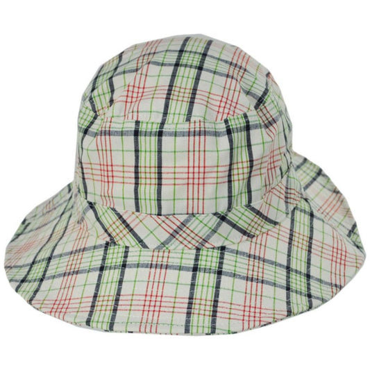 BRIXTON HATS | Petra Plaid Cotton Packable Bucket Hat | 185523 | front | DOVE PLAID