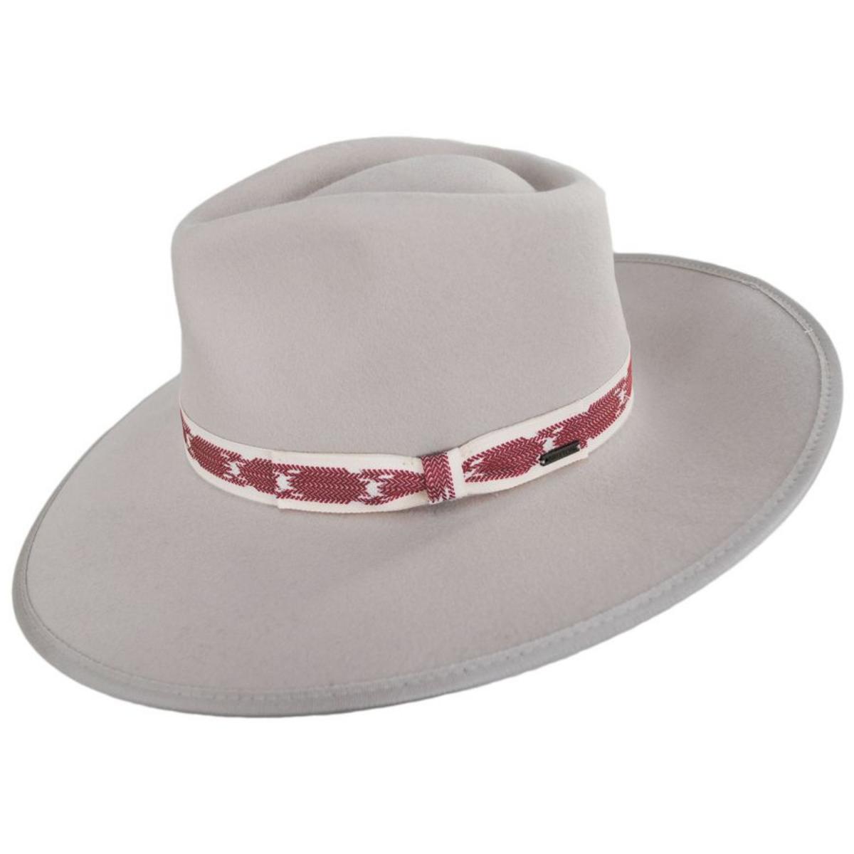 Jo Wool Felt Jacquard Rancher Fedora Hat