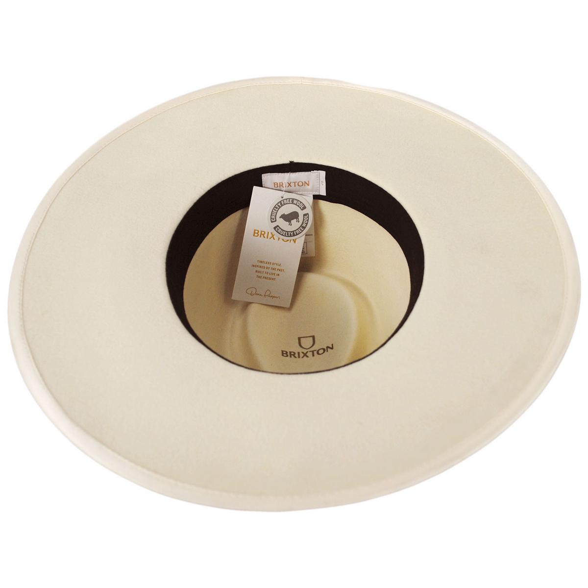 BRIXTON HATS | Jo Wool Felt Rancher Fedora Hat - Whitecap Satin | 123929WCS | under | WHITECAP SATIN