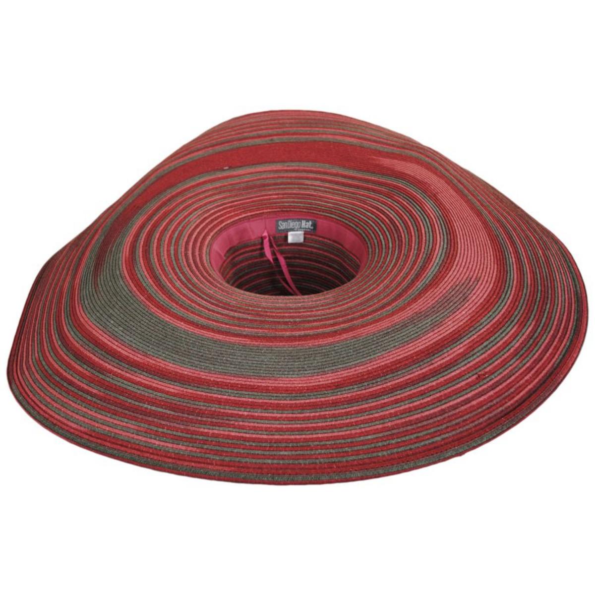 San Diego Hat Company | Look At Me Braided Toyo Straw Sun Hat | 103665 | under | RED