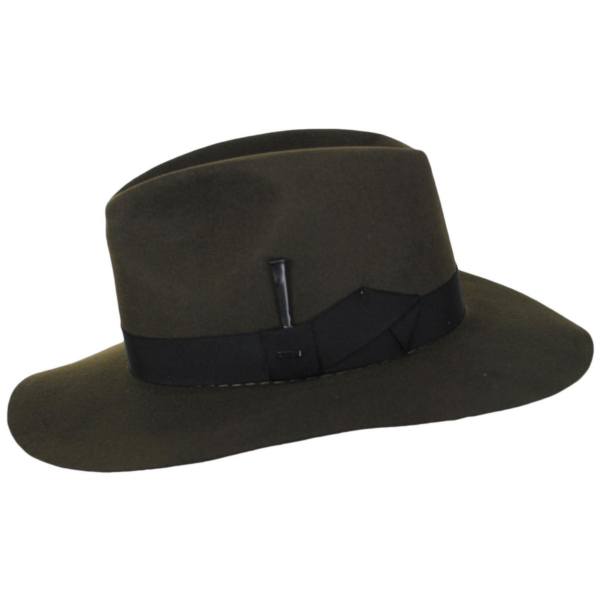 Bailey 1922 | Nilson Fur Felt Fedora Hat | 130389 | profile | UNIFORM GREEN