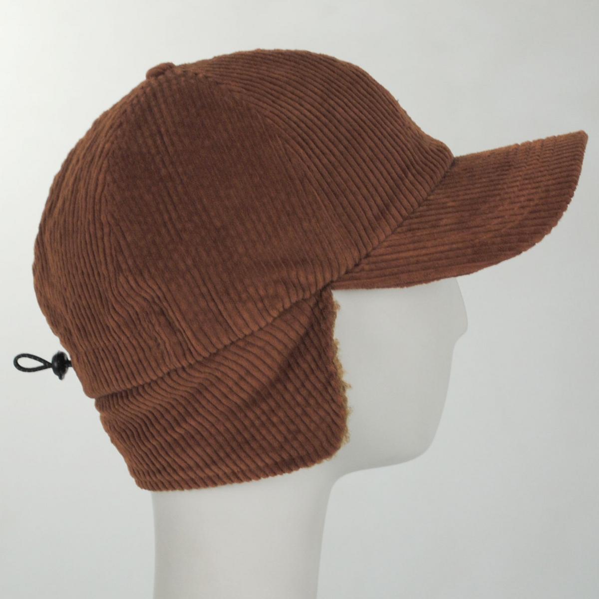 Kangol | Corduroy Earflap Fitted Baseball Cap | 201116 | detailone | RUSTIC CARAMEL
