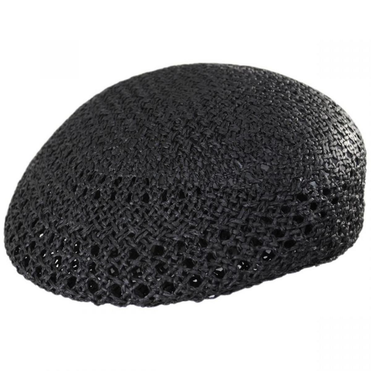 Capas Headwear | Vented Toyo Straw Ascot Ivy Cap | 126697 | lead | BLACK