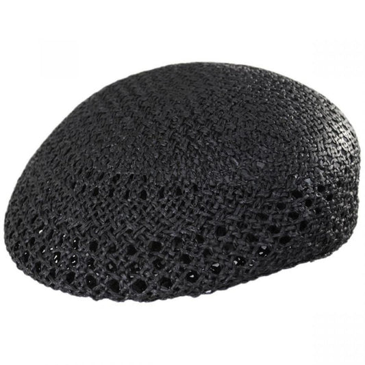 Capas Headwear | Vented Toyo Straw Ascot Ivy Cap | 126697 | lead | BLACK