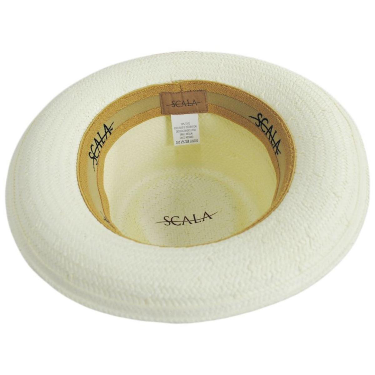 Scala | Botanic Toyo Straw Fedora Hat | 126094 | under | BLEACH