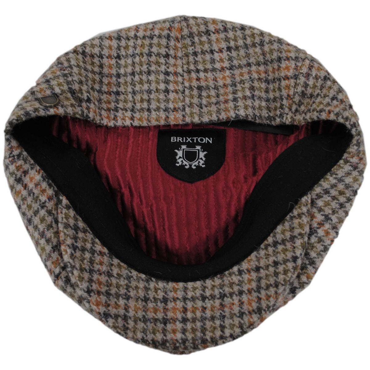 BRIXTON HATS | Brood Wool Blend Houndstooth Newsboy Cap | 161518 | under | OATMEAL/CHARCOAL HOUNDSTOOTH