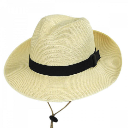 Riverz by San Francisco Hat Company | Joe TechStraw Fedora Hat | 401606 | lead | NATURAL/BLACK