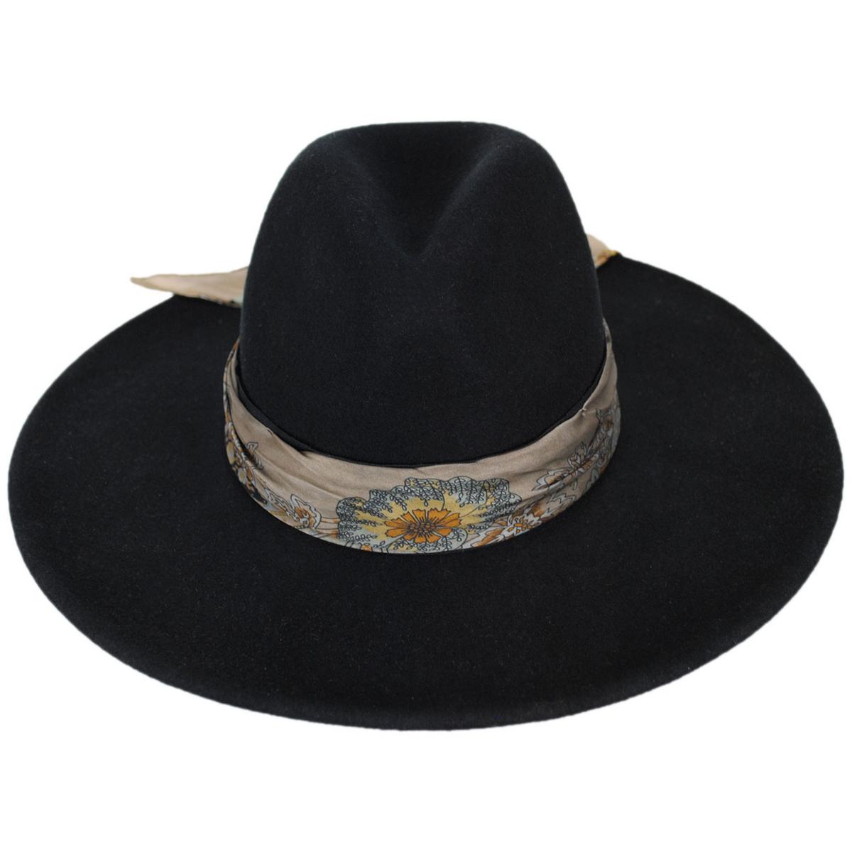 Scala | Rocca Wool Felt Fedora Hat | 123447 | front | BLACK