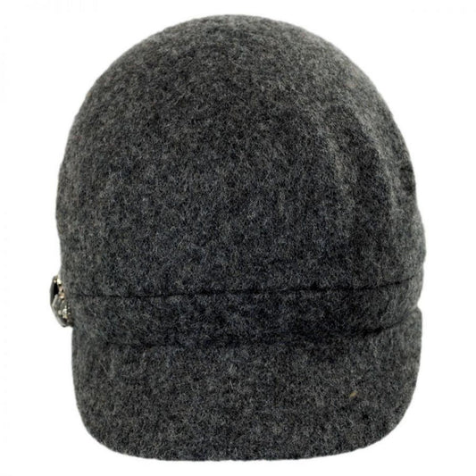 Betmar | Rhinestone Wool Cap | 106075 | front | GREY FLANNEL