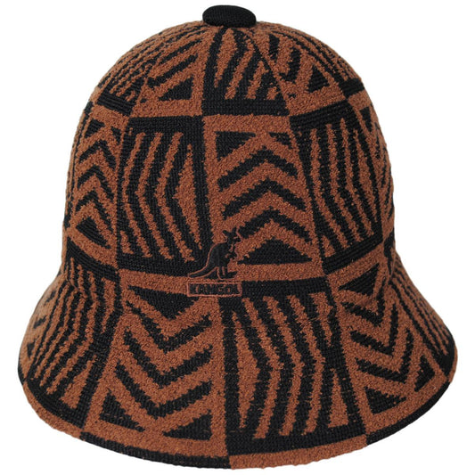 Kangol | Network Jacquard Casual Bucket Hat - FINAL SALE | 185813 | front | MAHOGANY/BLACK