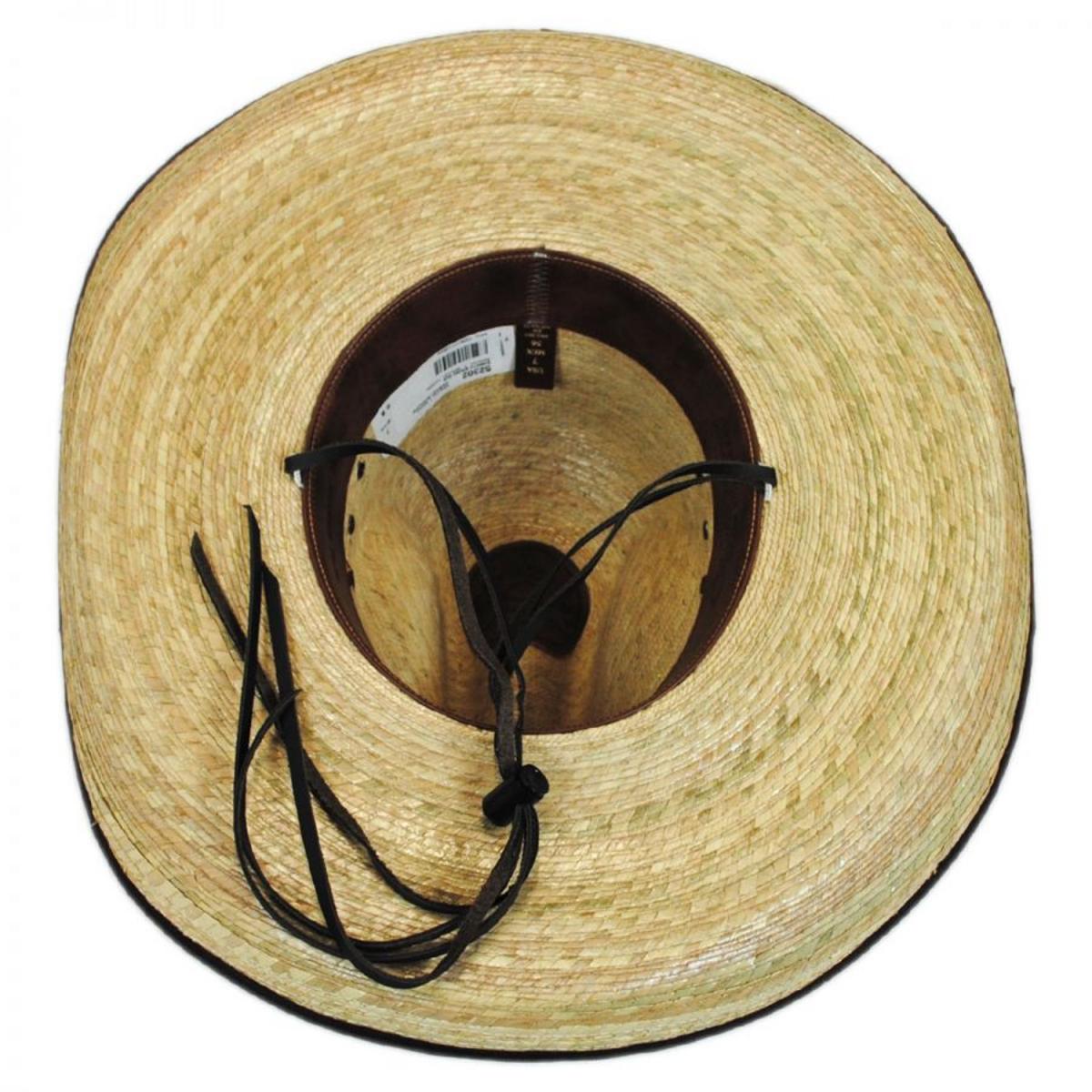Charlie 1 Horse | Bandito Palm Leaf Straw Gus Hat | 101650 | under | NATURAL/BOUND