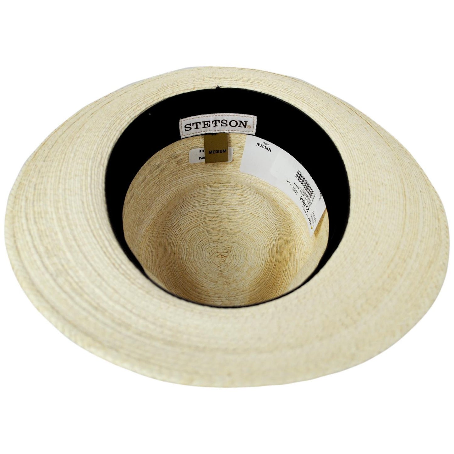 Stetson | Rushmore Palm Leaf Straw Fedora Hat | 126914 | under | NATURAL