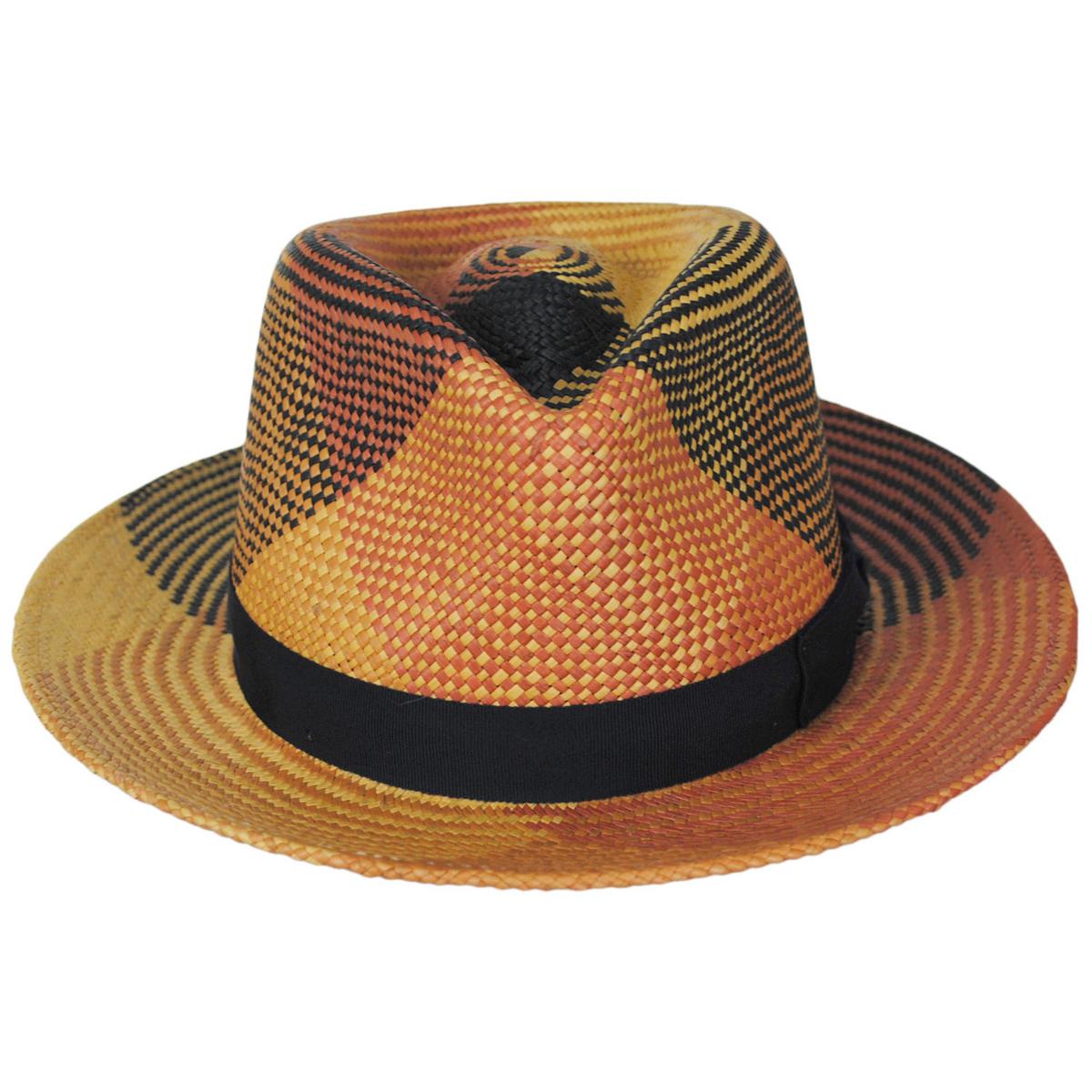 Bailey 1922 | Giger Panama Straw Fedora Hat | 127805 | front | TAN PLAID